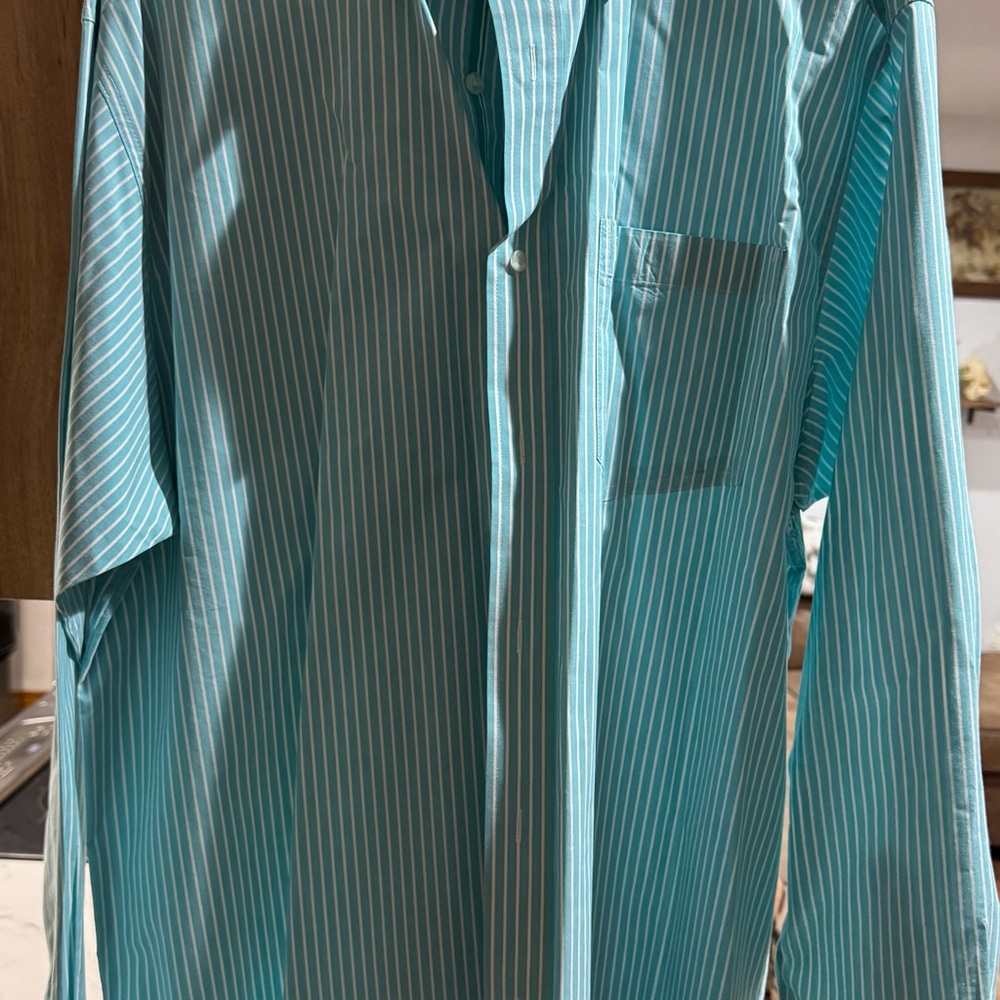 Ariat Teal Striped Button Down Shirt - Picture 3 of 5